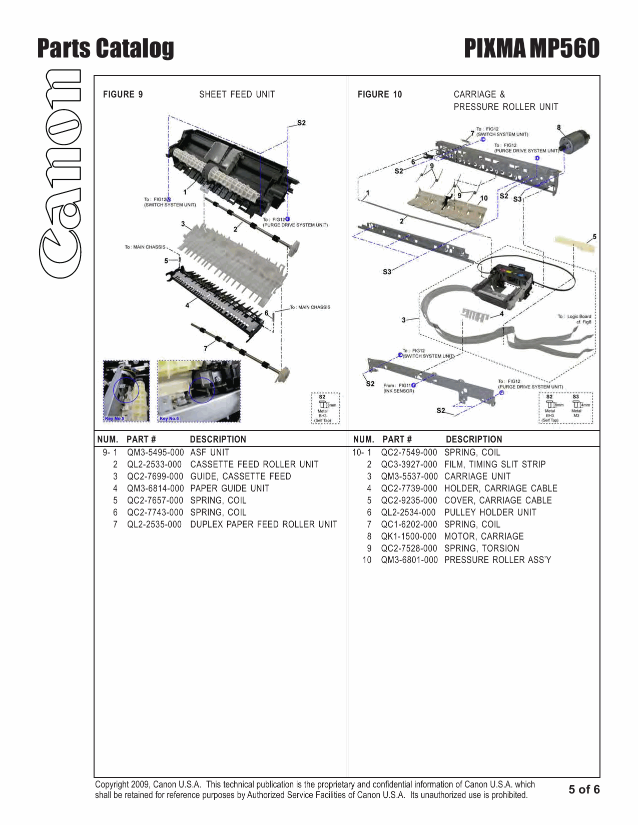 Canon PIXMA MP560 Parts Catalog Manual-6